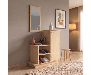 Έπιπλο εισόδου Cute Megapap χρώμα φυσικό οξιάς 90x35x95εκ.