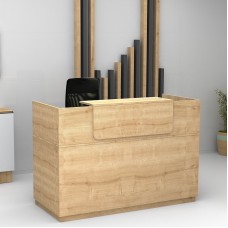 Γραφείο υποδοχής - reception Lemmon Megapap χρώμα φυσικό οξιάς 120x70x110εκ.