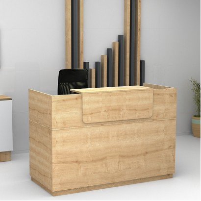 Γραφείο υποδοχής - reception Lemmon Megapap χρώμα φυσικό οξιάς 120x70x110εκ.