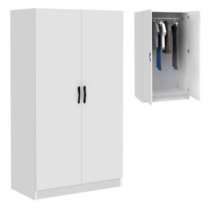 Ντουλάπα ρούχων Victoria Megapap δίφυλλη χρώμα λευκό 100x60x181εκ.