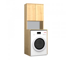 Έπιπλο πλυντηρίου Cozen Megapap χρώμα φυσικό οξιάς 65x60x178εκ.