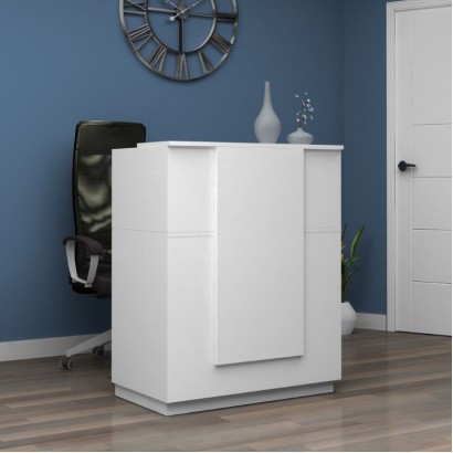 Γραφείο υποδοχής - reception Gemini Megapap χρώμα λευκό 90x50x110εκ.