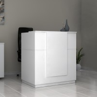 Γραφείο υποδοχής - reception Gemini Megapap χρώμα λευκό 100x70x110εκ.