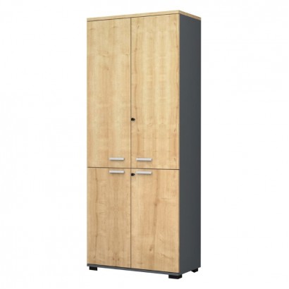 Ντουλάπα γραφείου με κλειδαριά επαγγελματική Venturo Megapap χρώμα ανθρακί - φυσικό οξιάς 80x40x200εκ. Ντουλάπα γραφείου με κλειδαριά επαγγελματική Venturo Megapap χρώμα ανθρακί - φυσικό οξιάς 80x40x200εκ.