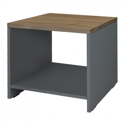 Τραπεζάκι γραφείου επαγγελματικό Venturo Megapap χρώμα ανθρακί - καρυδί 60x60x45εκ.