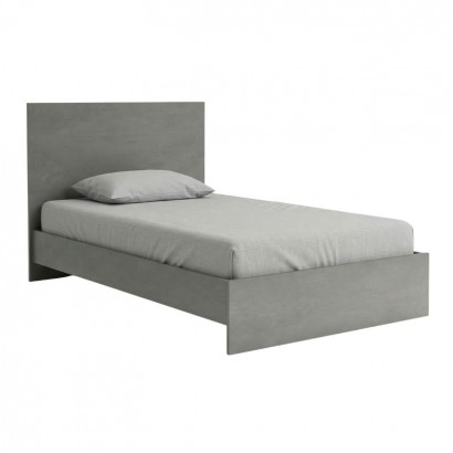 Κρεβάτι Troy Megapap χρώμα γκρι σκυροδέματος 120x200εκ.