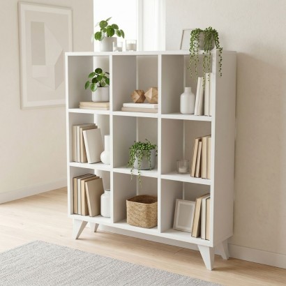 Βιβλιοθήκη Dokia Megapap χρώμα λευκό 88,4x19,8x100,3εκ. Βιβλιοθήκη Dokia Megapap χρώμα λευκό 88,4x19,8x100,3εκ.