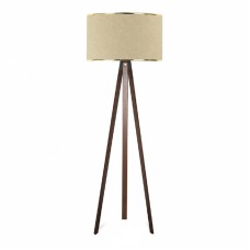 Φωτιστικό δαπέδου Rosling Megapap Mdf/ύφασμα Pvc χρώμα καρυδί/μπεζ 38x21x140εκ.
