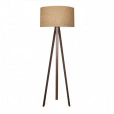 Φωτιστικό δαπέδου Rosling Megapap Mdf/ύφασμα Pvc χρώμα καρυδί/φυσικό 38x38x140εκ.