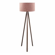 Φωτιστικό δαπέδου Rosling Megapap Mdf/ύφασμα Pvc χρώμα καρυδί - dusty rose 38x38x140εκ.