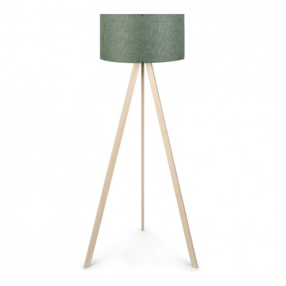 Φωτιστικό δαπέδου Rosling Megapap Mdf/ύφασμα Pvc χρώμα φυσικό/χακί 38x38x140εκ.