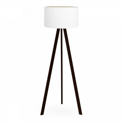 Φωτιστικό δαπέδου Rosling Megapap Mdf/ύφασμα Pvc χρώμα μαύρο - λευκό 38x38x140εκ.