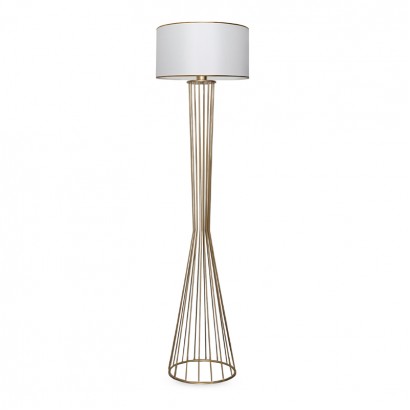 Φωτιστικό δαπέδου Clarke Megapap μέταλλο/ύφασμα χρώμα χρυσό/λευκό 38x21x155εκ.