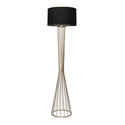 Φωτιστικό δαπέδου Clarke Megapap μέταλλο/ύφασμα χρώμα χρυσό/μαύρο 38x21x155εκ.