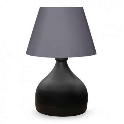 Φωτιστικό επιτραπέζιο Hubert Megapap ύφασμα/μέταλλο χρώμα γκρι/μαύρο 22x14x32εκ.