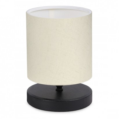 Φωτιστικό επιτραπέζιο Hassard Megapap ύφασμα/Mdf χρώμα κρεμ/μαύρο 15x16x22εκ.