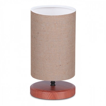 Φωτιστικό επιτραπέζιο Winkler Megapap wicker ύφασμα/ξύλο/μέταλλο χρώμα ανοιχτό καφέ 15x24x30εκ.