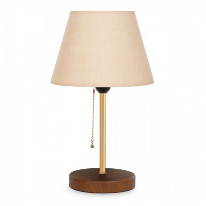 Φωτιστικό επιτραπέζιο Tipton Megapap μέταλλο/πλαστικό/Mdf χρώμα μπεζ/χρυσό/καφέ 22x14x40εκ.