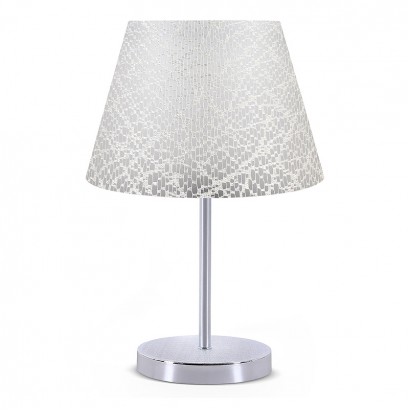 Φωτιστικό επιτραπέζιο Jules Megapap ύφασμα Pvc χρώμα λευκό/ασημί 22x17x37εκ. Φωτιστικό επιτραπέζιο Jules Megapap ύφασμα Pvc χρώμα λευκό/ασημί 22x17x37εκ.