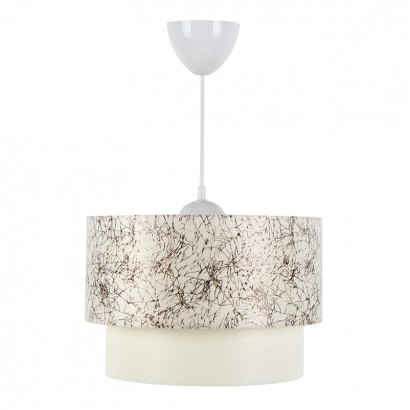 Φωτιστικό οροφής Whitehouse Megapap υφασμάτινο μονόφωτο χρώμα λευκό - μαύρο 30x20x55εκ.