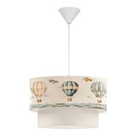 Φωτιστικό οροφής Goofy Megapap υφασμάτινο μονόφωτο με χαριτωμένα αερόστατα 30x20x70εκ.