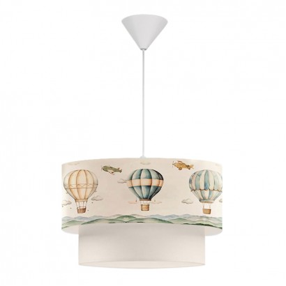 Φωτιστικό οροφής Goofy Megapap υφασμάτινο μονόφωτο με χαριτωμένα αερόστατα 30x20x70εκ.