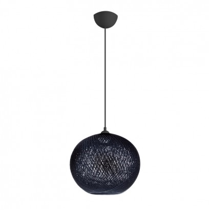 Φωτιστικό οροφής Gibson Megapap από σχοινί μονόφωτο χρώμα μαύρο 30x23x70εκ.