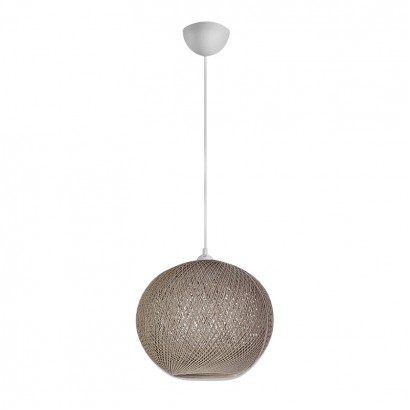 Φωτιστικό οροφής Gibson Megapap από σχοινί μονόφωτο χρώμα μόκα 30x23x70εκ.