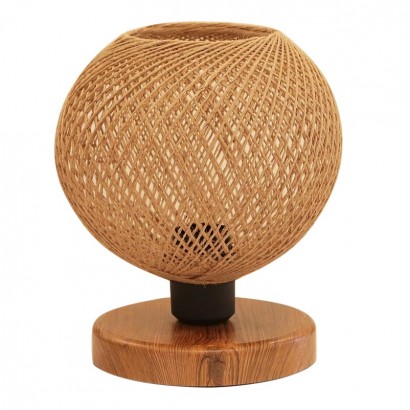 Φωτιστικό επιτραπέζιο Bonnie Megapap E27 κλωστή/Mdf χρώμα φυσικό/καφέ 19x15x22εκ. Φωτιστικό επιτραπέζιο Bonnie Megapap E27 κλωστή/Mdf χρώμα φυσικό/καφέ 19x15x22εκ.
