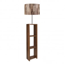 Φωτιστικό δαπέδου Launo Megapap υφασμάτινο Pvc/MDF χρώμα καφέ/καρυδί 38x38x150εκ. Φωτιστικό δαπέδου Launo Megapap υφασμάτινο Pvc/MDF χρώμα καφέ/καρυδί 38x38x150εκ.