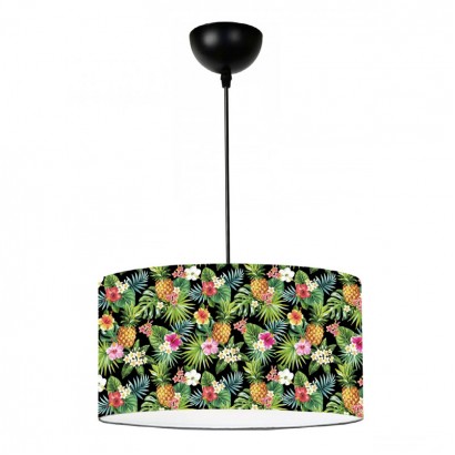 Φωτιστικό οροφής Alamea Megapap E27 υφασμάτινο μονόφωτο πολύχρωμο floral Φ38x70εκ.