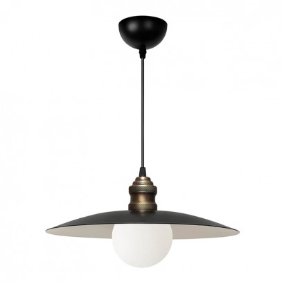 Φωτιστικό οροφής Amara Megapap E27 μεταλλικό μονόφωτο χρώμα μαύρο Ø38x100εκ.