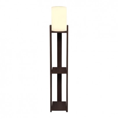 Φωτιστικό δαπέδου Verma I Megapap E27 Mdf/ύφασμα Pvc χρώμα wenge - κρεμ 18,5x18,5x142εκ.