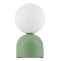 Φωτιστικό επιτραπέζιο Albus Megapap E14 μεταλλικό - γυάλινο χρώμα πράσινο - λευκό Ø13x28εκ.