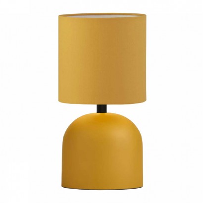 Φωτιστικό επιτραπέζιο Nehora Megapap E27 μεταλλικό - ύφασμα Pvc χρώμα κίτρινο Ø15x30εκ.