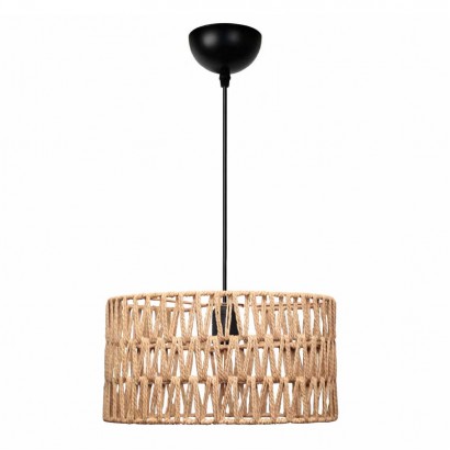 Φωτιστικό οροφής Sarkiz Megapap E27 από σχοινί μονόφωτο χρώμα φυσικό Ø30x70εκ.