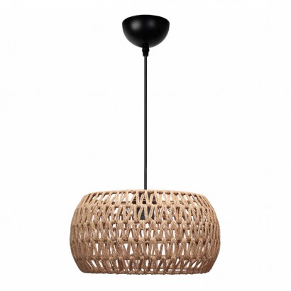 Φωτιστικό οροφής Miranda Megapap E27 από σχοινί μονόφωτο χρώμα φυσικό Ø30x70εκ.