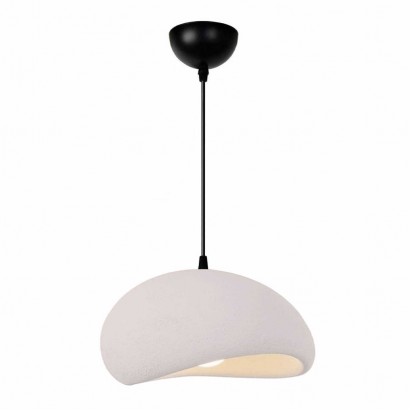 Φωτιστικό οροφής Riven Megapap E27 polyester μονόφωτο χρώμα κρεμ Ø35x80εκ.