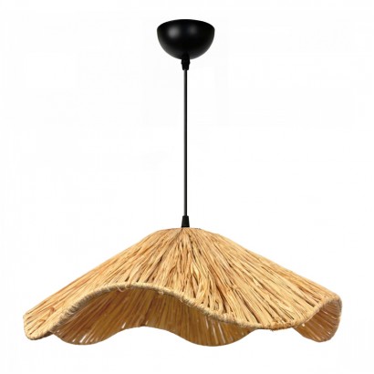 Φωτιστικό οροφής Miro Megapap E27 wicker μονόφωτο χρώμα φυσικό Ø50x100εκ.