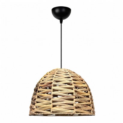 Φωτιστικό οροφής Kimi Megapap E27 wicker μονόφωτο χρώμα φυσικό Ø30x80εκ.
