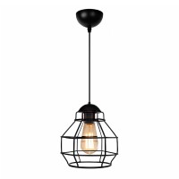 Φωτιστικό οροφής Rilo Megapap E27 μεταλλικό μονόφωτο χρώμα μαύρο Ø16x100εκ.