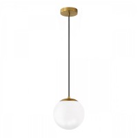 Φωτιστικό οροφής Lumi Megapap E27 γυάλινο μονόφωτο χρώμα χρυσό - λευκό Ø15x120εκ.