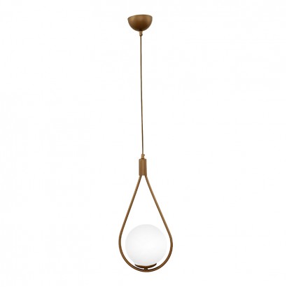 Φωτιστικό οροφής Shemesh Megapap E27  μεταλλικό μονόφωτο χρώμα χρυσό ματ 20x20x85εκ.