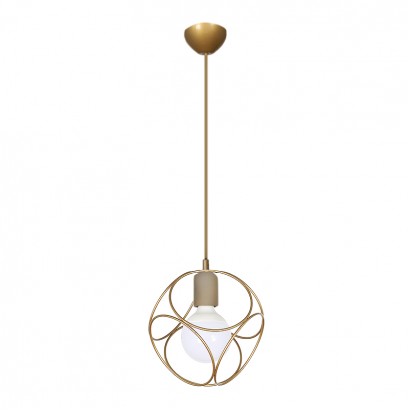 Φωτιστικό οροφής Lusita Megapap E27 μεταλλικό μονόφωτο χρώμα χρυσό 20x20x70εκ.