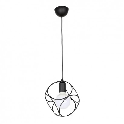 Φωτιστικό οροφής Lusita Megapap E27 μεταλλικό μονόφωτο χρώμα μαύρο 20x20x70εκ.