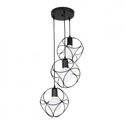 Φωτιστικό οροφής Lusita Megapap E27 μεταλλικό τρίφωτο χρώμα μαύρο 35x35x90εκ.