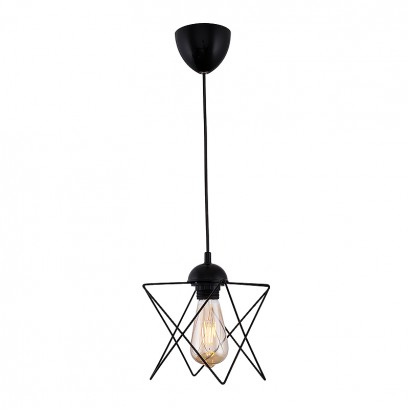 Φωτιστικό οροφής Faven Megapap E27 μεταλλικό μονόφωτο χρώμα μαύρο 17x17x70εκ.