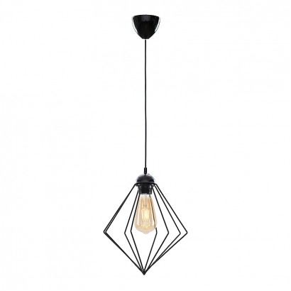 Φωτιστικό οροφής Nura Megapap E27 μεταλλικό μονόφωτο χρώμα μαύρο 24x24x72εκ.