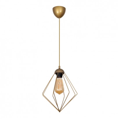 Φωτιστικό οροφής Nura Megapap E27 μεταλλικό μονόφωτο χρώμα χρυσό 24x24x72εκ.