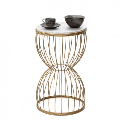 Τραπεζάκι βοηθητικό Pino Megapap μεταλλικό - Mdf χρώμα χρυσό - λευκό εφέ μαρμάρου 35x35x58εκ. Τραπεζάκι βοηθητικό Pino Megapap μεταλλικό - Mdf χρώμα χρυσό - λευκό εφέ μαρμάρου 35x35x58εκ.